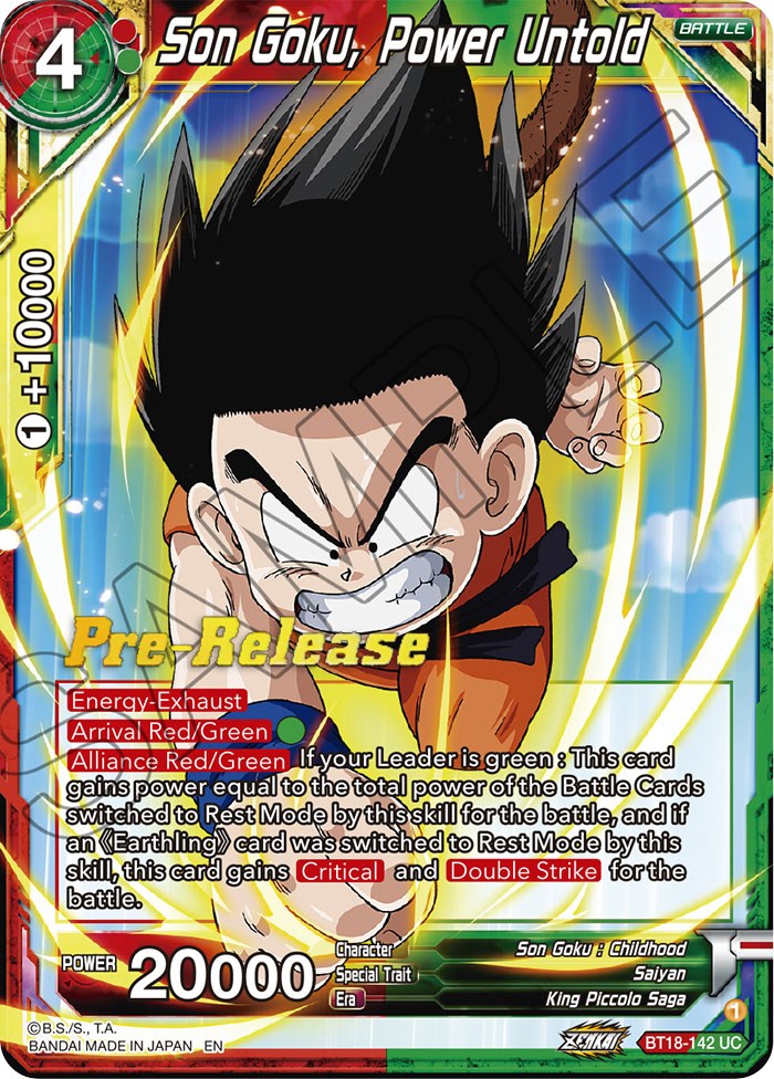 Son Goku, Power Untold (BT18-142) [Dawn of the Z-Legends Prerelease Promos] | Enigma On Main