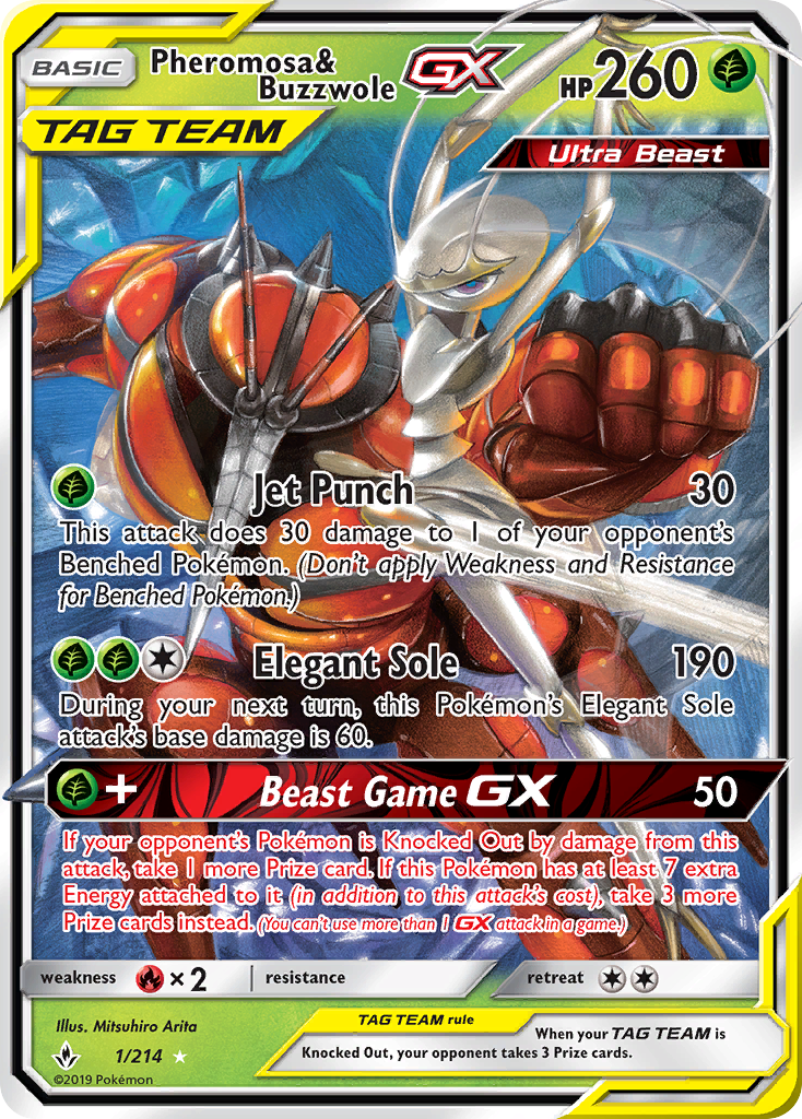 Pheromosa & Buzzwole GX (1/214) [Sun & Moon: Unbroken Bonds] | Enigma On Main