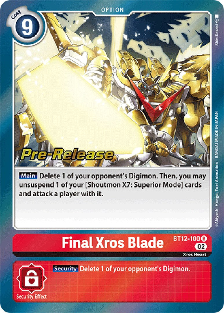 Final Xros Blade [BT12-100] [Across Time Pre-Release Cards] | Enigma On Main