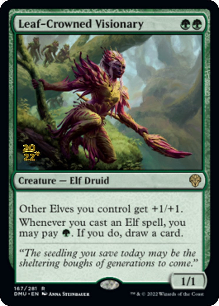 Leaf-Crowned Visionary [Dominaria United Prerelease Promos] | Enigma On Main