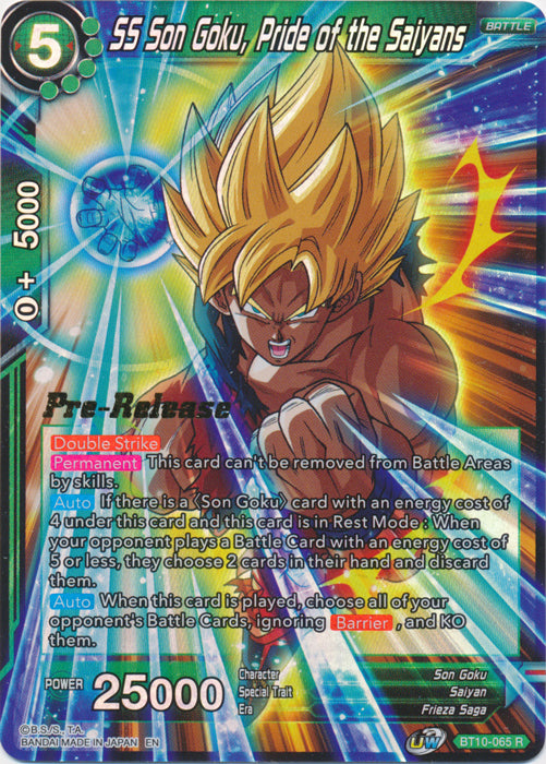 SS Son Goku, Pride of the Saiyans (BT10-065) [Rise of the Unison Warrior Prerelease Promos] | Enigma On Main