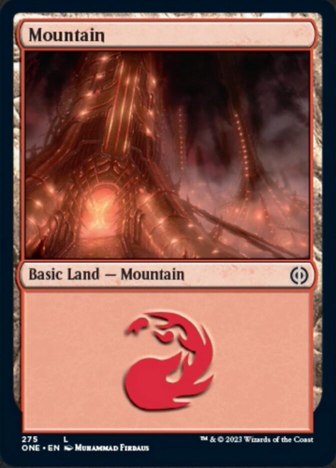 Mountain (275) [Phyrexia: All Will Be One] | Enigma On Main