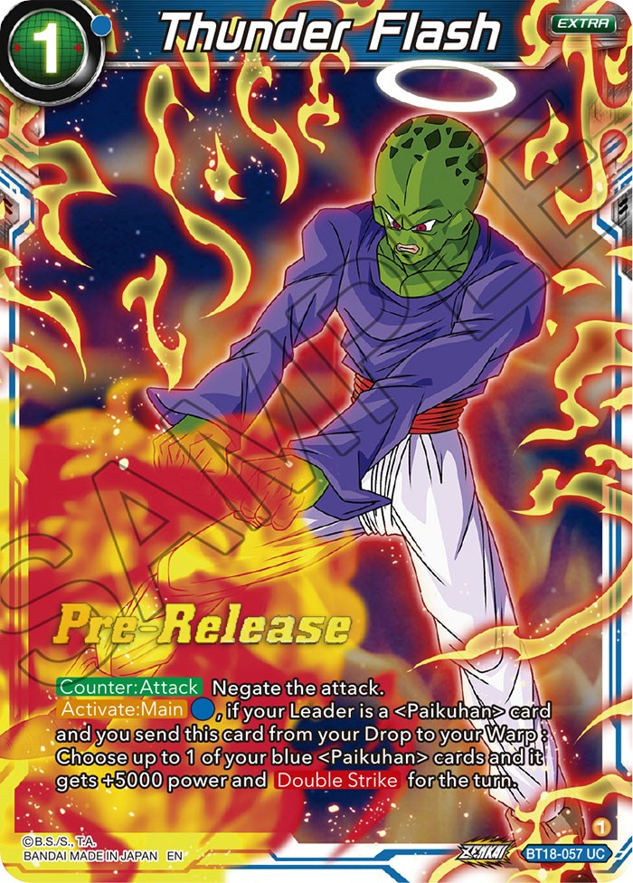 Thunder Flash (BT18-057) [Dawn of the Z-Legends Prerelease Promos] | Enigma On Main