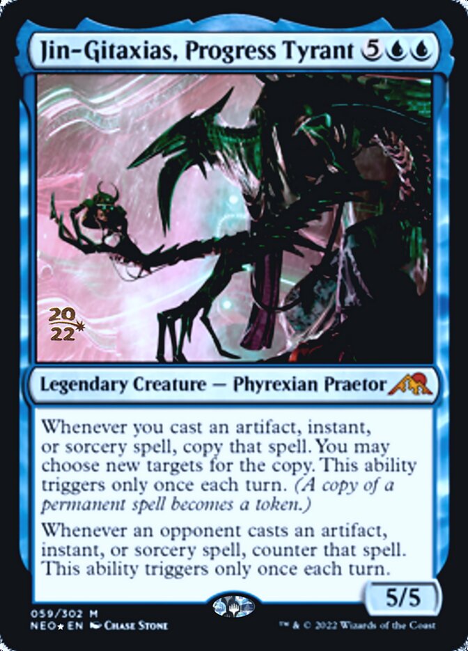 Jin-Gitaxias, Progress Tyrant [Kamigawa: Neon Dynasty Prerelease Promos] | Enigma On Main