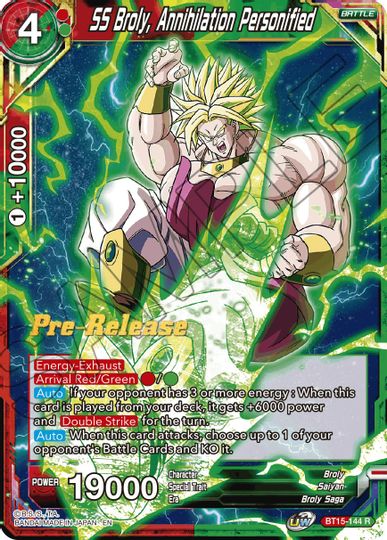 SS Broly, Annihilation Personified (BT15-144) [Saiyan Showdown Prerelease Promos] | Enigma On Main