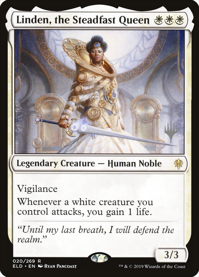 Linden, the Steadfast Queen (Promo Pack) [Throne of Eldraine Promos] | Enigma On Main