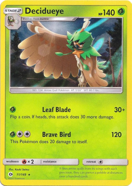 Decidueye (11/149) (Water Web Holo) [Sun & Moon: Base Set] | Enigma On Main