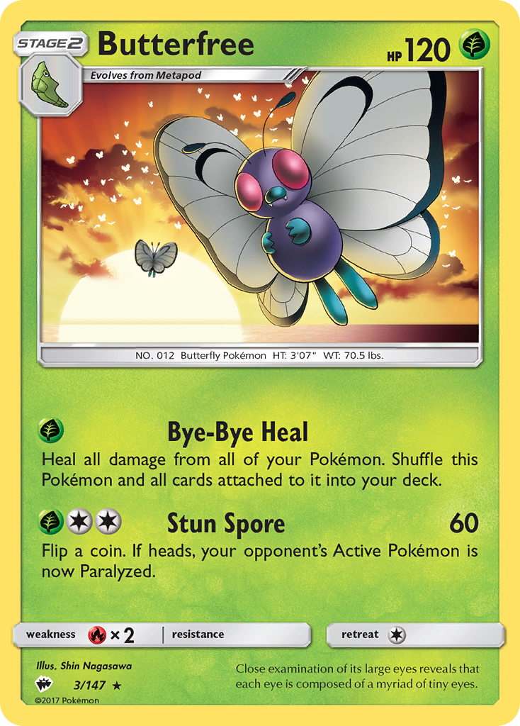 Butterfree (3/147) [Sun & Moon: Burning Shadows] | Enigma On Main