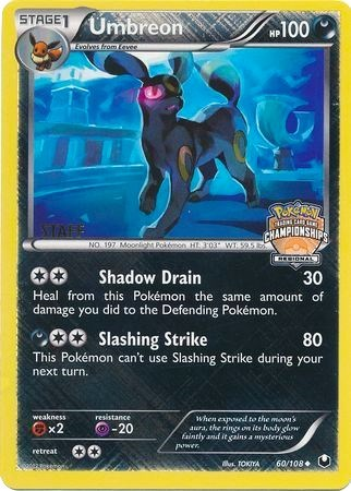 Umbreon (60/108) (Regional Championship Promo Staff) [Black & White: Dark Explorers] | Enigma On Main