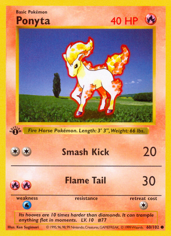 Ponyta (60/102) (Shadowless) [Base Set 1st Edition] | Enigma On Main