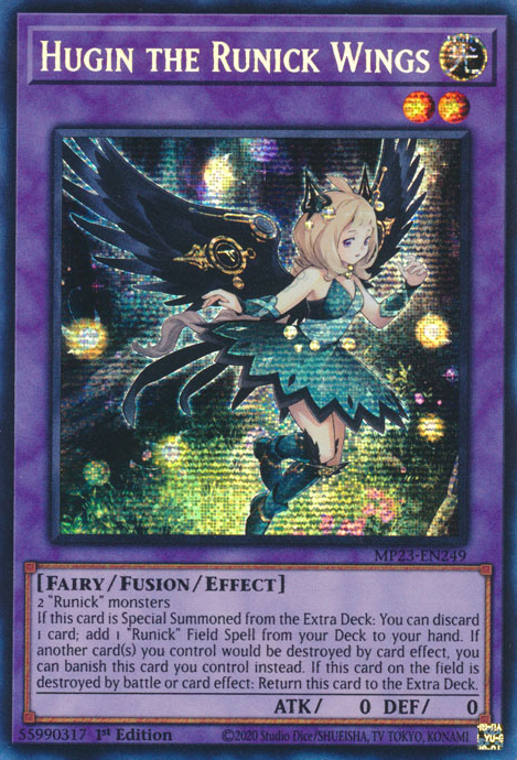 Hugin the Runick Wings [MP23-EN249] Prismatic Secret Rare | Enigma On Main