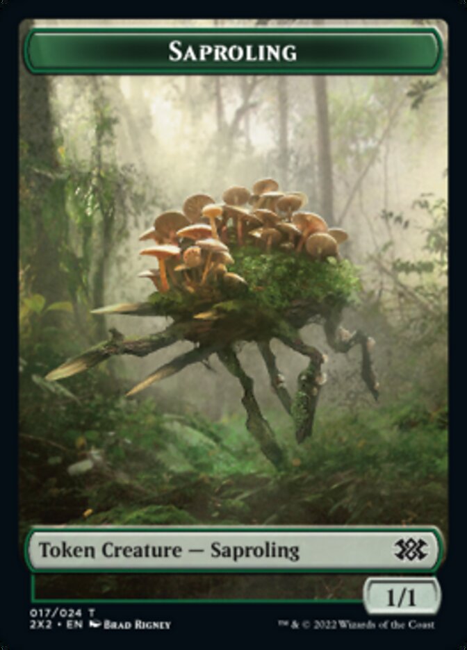 Saproling // Monk Double-sided Token [Double Masters 2022 Tokens] | Enigma On Main