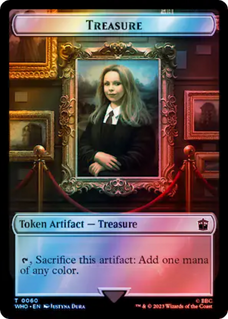 Warrior // Treasure (0060) Double-Sided Token (Surge Foil) [Doctor Who Tokens] | Enigma On Main