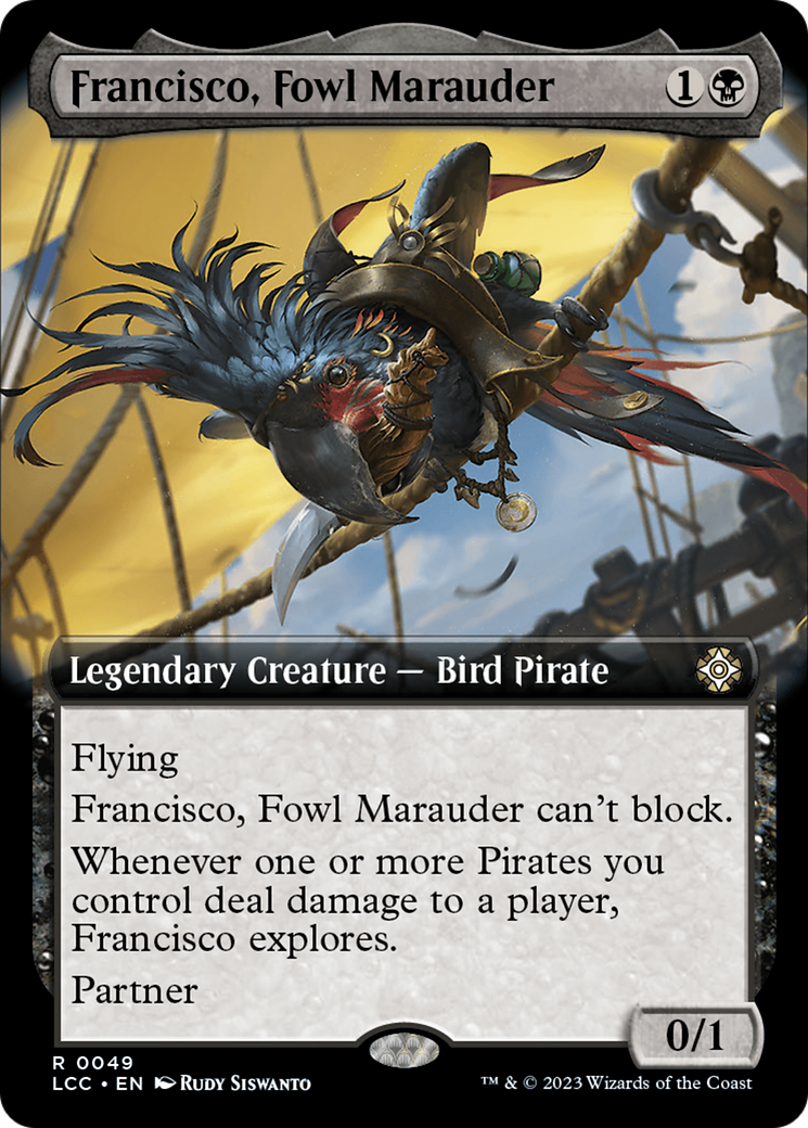 Francisco, Fowl Marauder (Extended Art) [The Lost Caverns of Ixalan Commander] | Enigma On Main