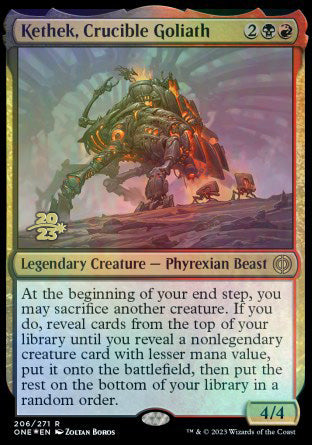 Kethek, Crucible Goliath [Phyrexia: All Will Be One Prerelease Promos] | Enigma On Main