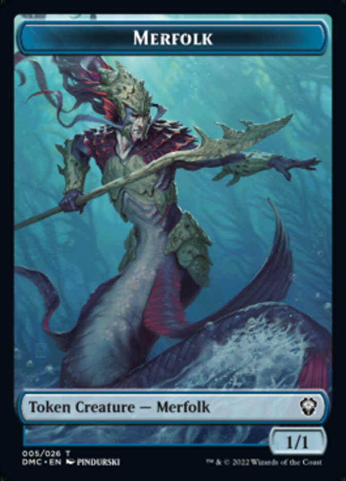 Saproling // Merfolk Double-sided Token [Dominaria United Tokens] | Enigma On Main