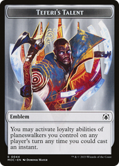 First Mate Ragavan // Teferi's Talent Emblem Double-Sided Token [March of the Machine Commander Tokens] | Enigma On Main