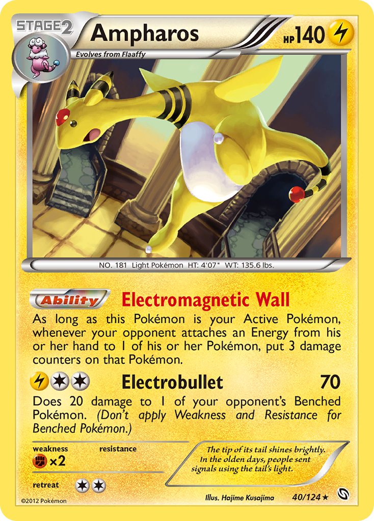 Ampharos (40/124) (Cosmos Holo) (Blister Exclusive) [Black & White: Dragons Exalted] | Enigma On Main