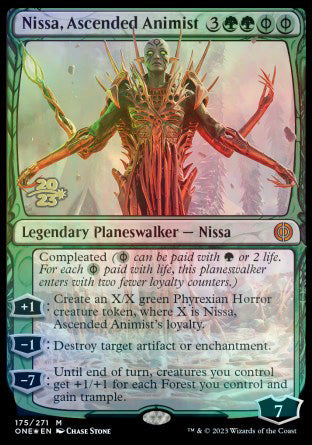 Nissa, Ascended Animist [Phyrexia: All Will Be One Prerelease Promos] | Enigma On Main