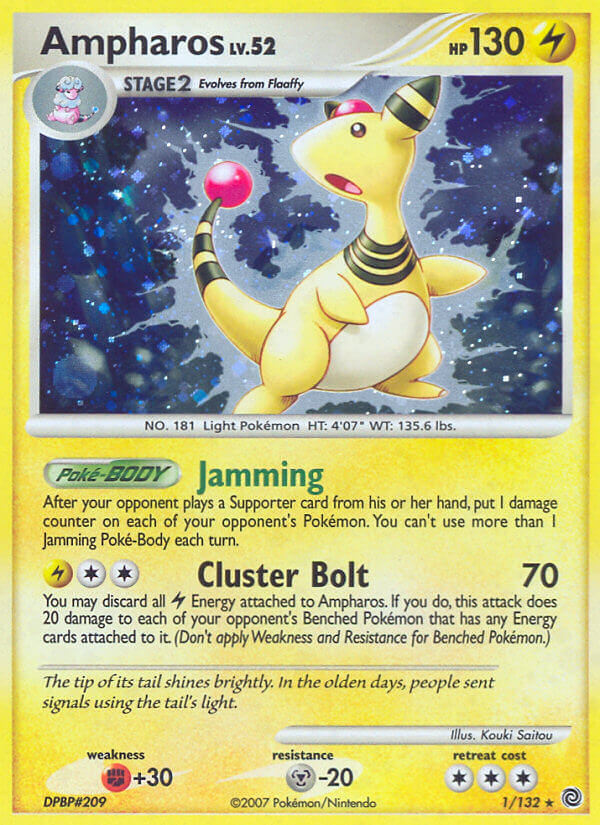 Ampharos (1/132) (Theme Deck Exclusive) [Diamond & Pearl: Secret Wonders] | Enigma On Main