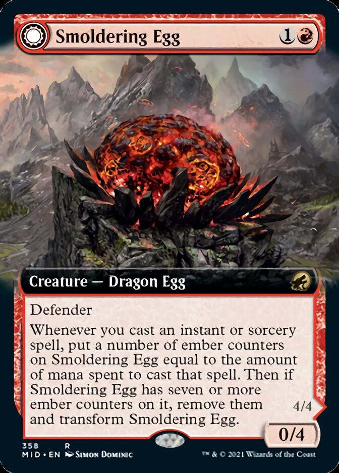 Smoldering Egg // Ashmouth Dragon (Extended) [Innistrad: Midnight Hunt] | Enigma On Main