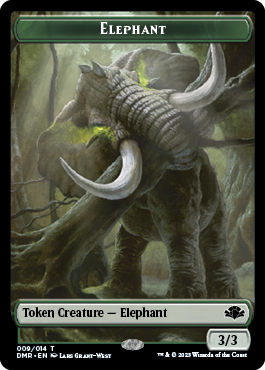 Elephant // Elemental Double-Sided Token [Dominaria Remastered Tokens] | Enigma On Main