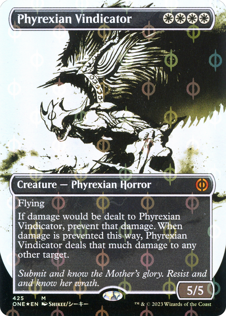 Phyrexian Vindicator (Borderless Ichor Step-and-Compleat Foil) [Phyrexia: All Will Be One] | Enigma On Main