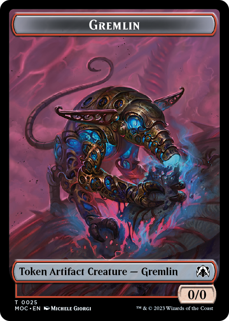 Treasure // Gremlin Double-Sided Token [March of the Machine Commander Tokens] | Enigma On Main