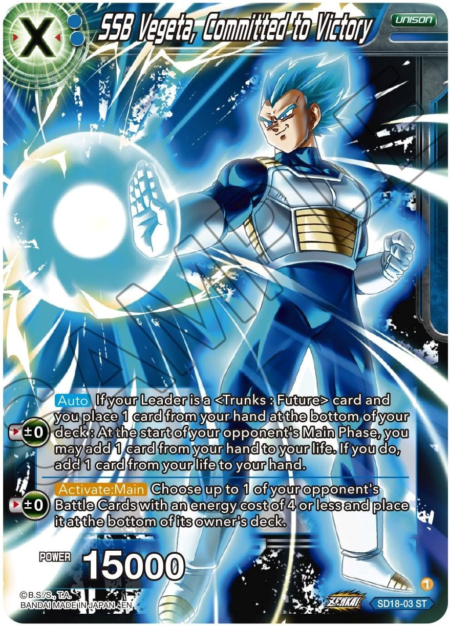 SSB Vegeta, Committed to Victory (SD18-03) [Dawn of the Z-Legends] | Enigma On Main