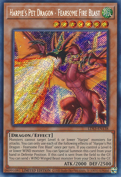 Harpie's Pet Dragon - Fearsome Fire Blast [LDS3-EN138] Secret Rare | Enigma On Main