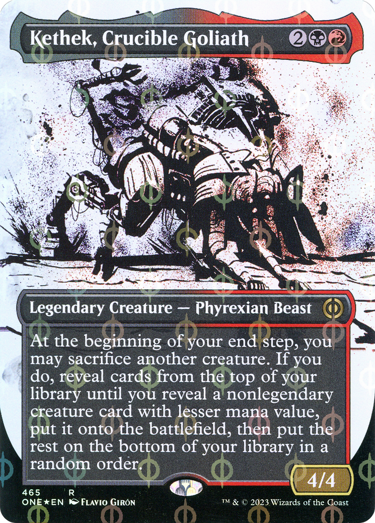 Kethek, Crucible Goliath (Borderless Ichor Step-and-Compleat Foil) [Phyrexia: All Will Be One] | Enigma On Main