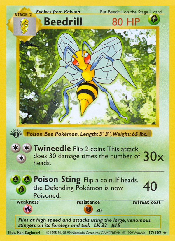 Beedrill (17/102) (Shadowless) [Base Set 1st Edition] | Enigma On Main