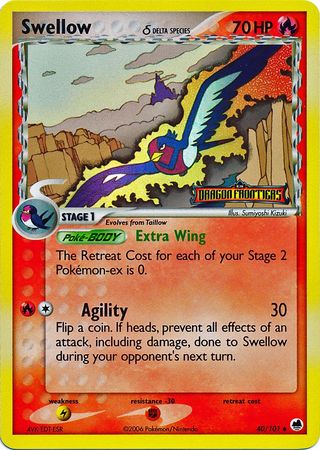 Swellow (40/101) (Delta Species) (Stamped) [EX: Dragon Frontiers] | Enigma On Main