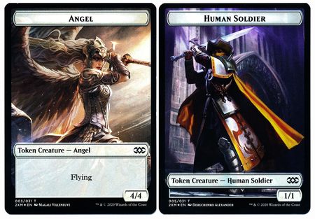 Angel // Human Soldier Double-sided Token [Double Masters Tokens] | Enigma On Main