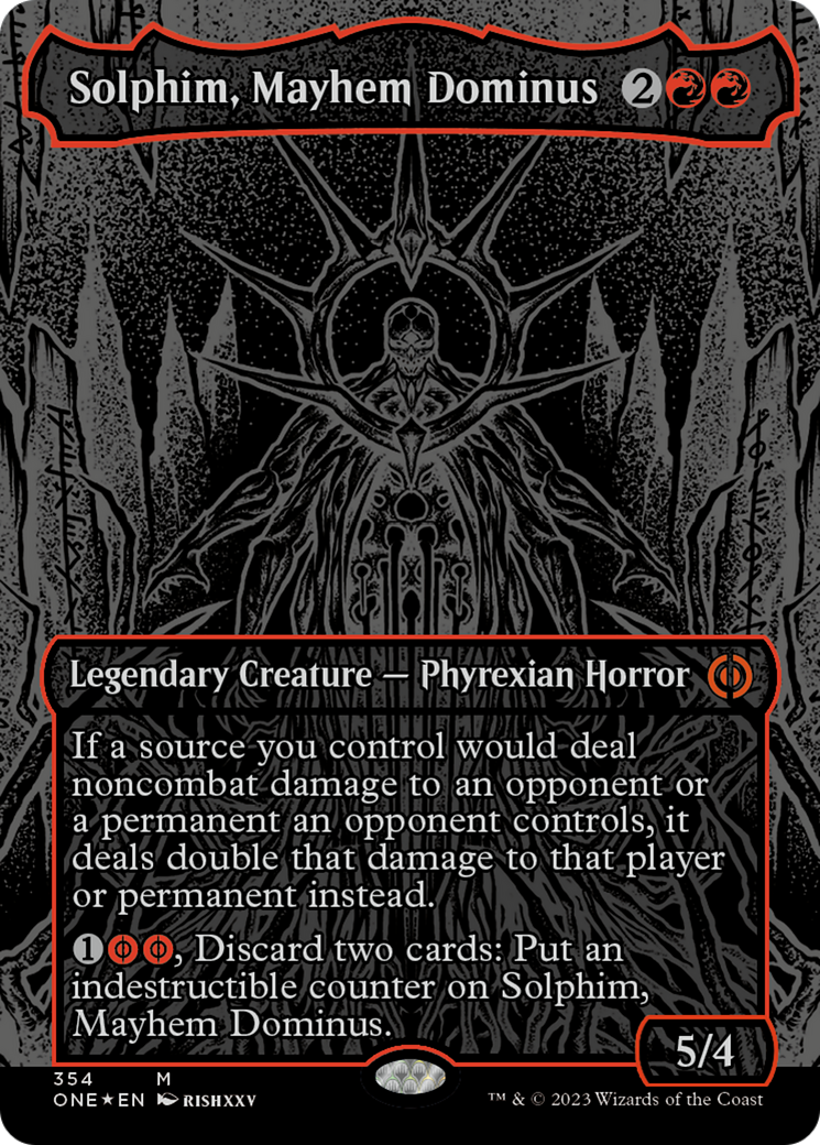 Solphim, Mayhem Dominus (Oil Slick Raised Foil) [Phyrexia: All Will Be One] | Enigma On Main