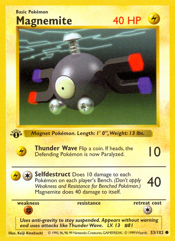 Magnemite (53/102) (Shadowless) [Base Set 1st Edition] | Enigma On Main