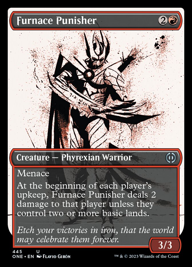 Furnace Punisher (Showcase Ichor Step-and-Compleat Foil) [Phyrexia: All Will Be One] | Enigma On Main