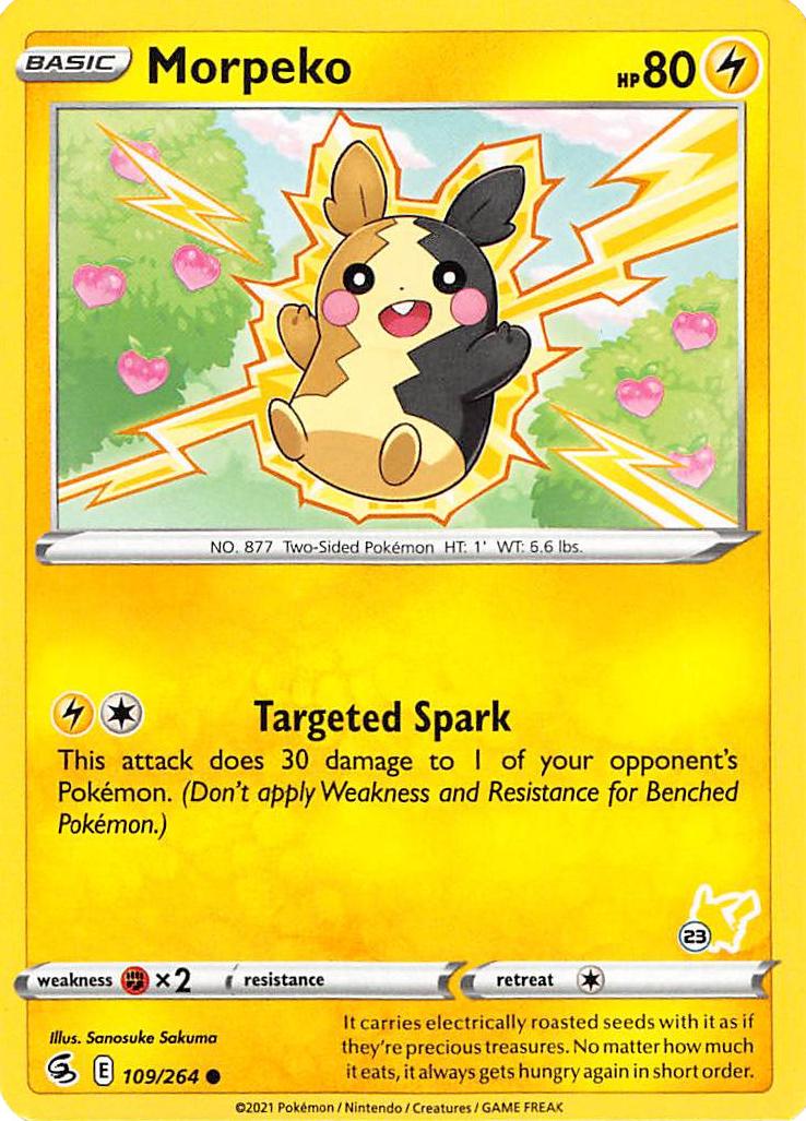 Morpeko (109/264) (Pikachu Stamp #23) [Battle Academy 2022] | Enigma On Main