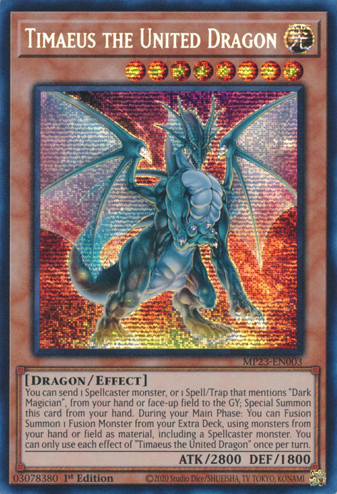 Timaeus the United Dragon [MP23-EN003] Prismatic Secret Rare | Enigma On Main