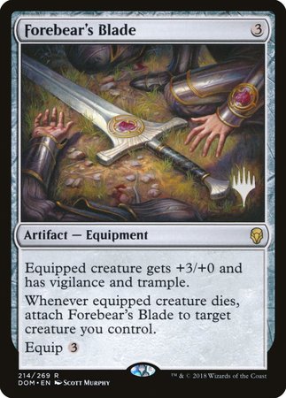 Forebear's Blade [Dominaria Promos] | Enigma On Main