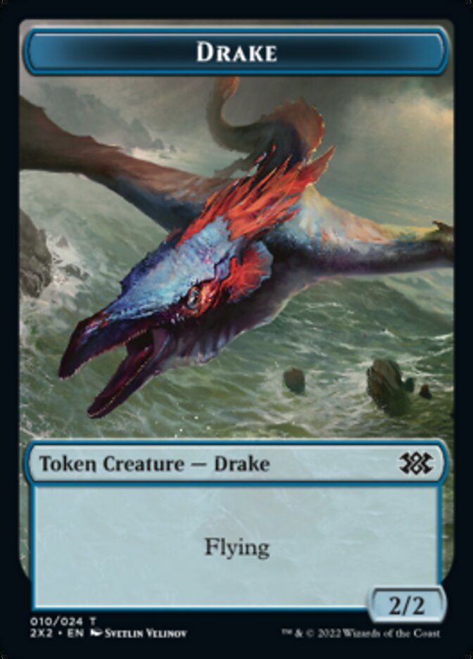 Drake // Aven Initiate Double-sided Token [Double Masters 2022 Tokens] | Enigma On Main
