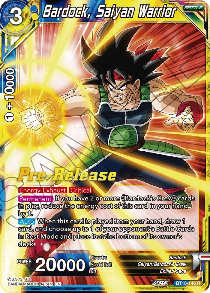 Bardock, Saiyan Warrior (BT18-146) [Dawn of the Z-Legends Prerelease Promos] | Enigma On Main