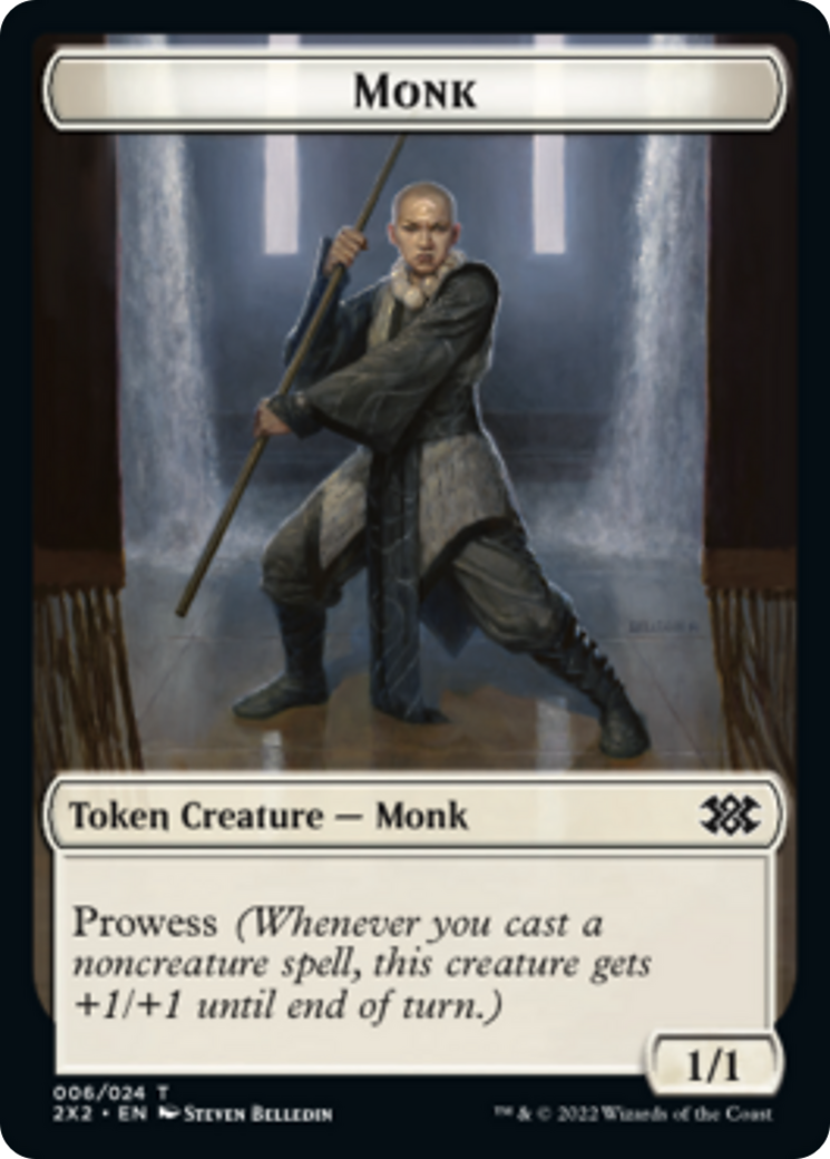 Boar // Monk Double-sided Token [Double Masters 2022 Tokens] | Enigma On Main