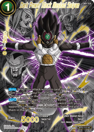 Dark Power Black Masked Saiyan (Alternate Art) (BT5-112) [Special Anniversary Set 2021] | Enigma On Main