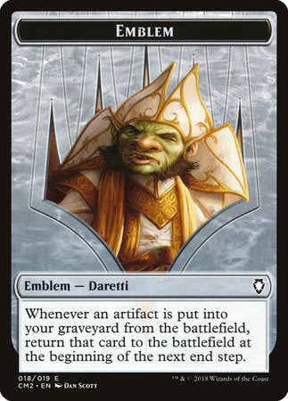 Emblem - Daretti, Scrap Savant [Commander Anthology Volume II Tokens] | Enigma On Main