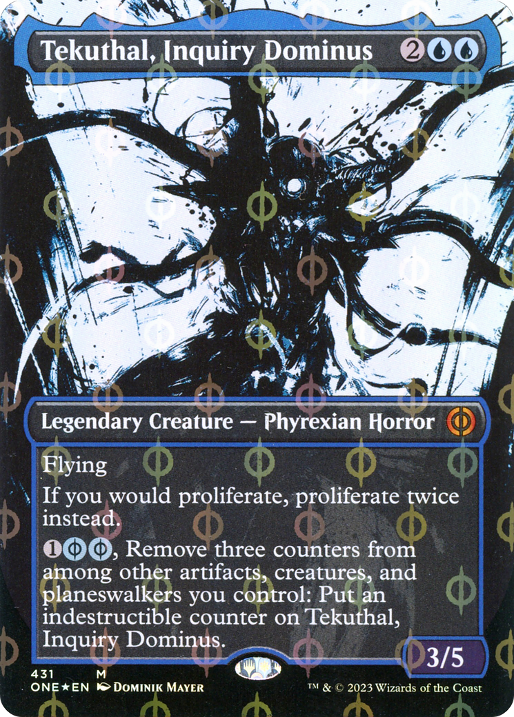 Tekuthal, Inquiry Dominus (Borderless Ichor Step-and-Compleat Foil) [Phyrexia: All Will Be One] | Enigma On Main