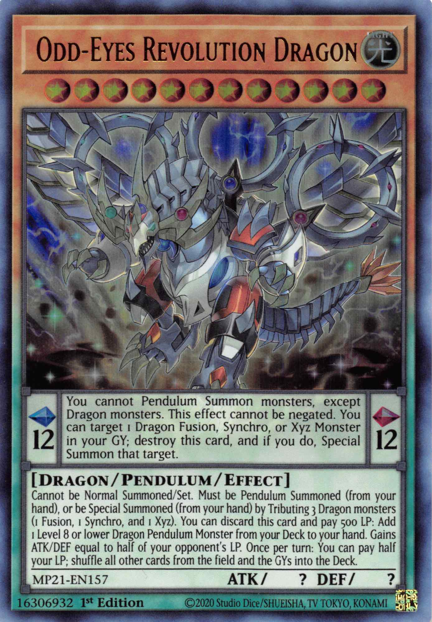 Odd-Eyes Revolution Dragon [MP21-EN157] Ultra Rare | Enigma On Main