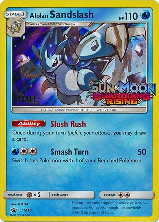 Alolan Sandslash (SM18) (Staff Prerelease Promo) [Sun & Moon: Black Star Promos] | Enigma On Main