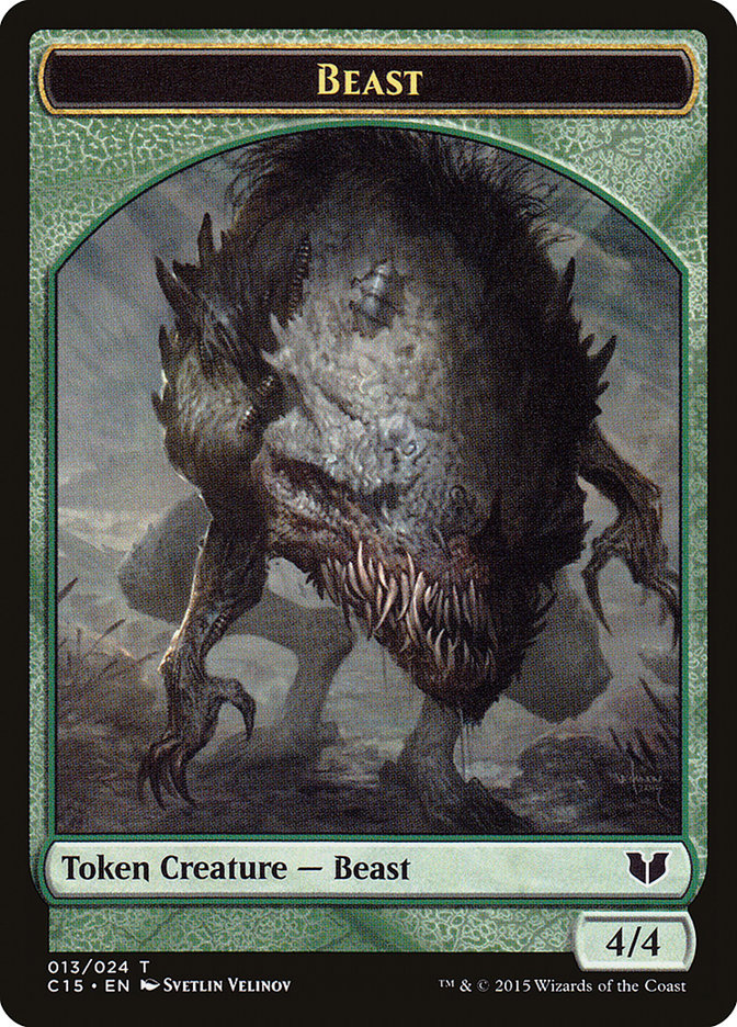 Beast // Snake (017) Double-Sided Token [Commander 2015 Tokens] | Enigma On Main