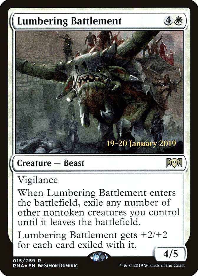 Lumbering Battlement [Ravnica Allegiance Prerelease Promos] | Enigma On Main